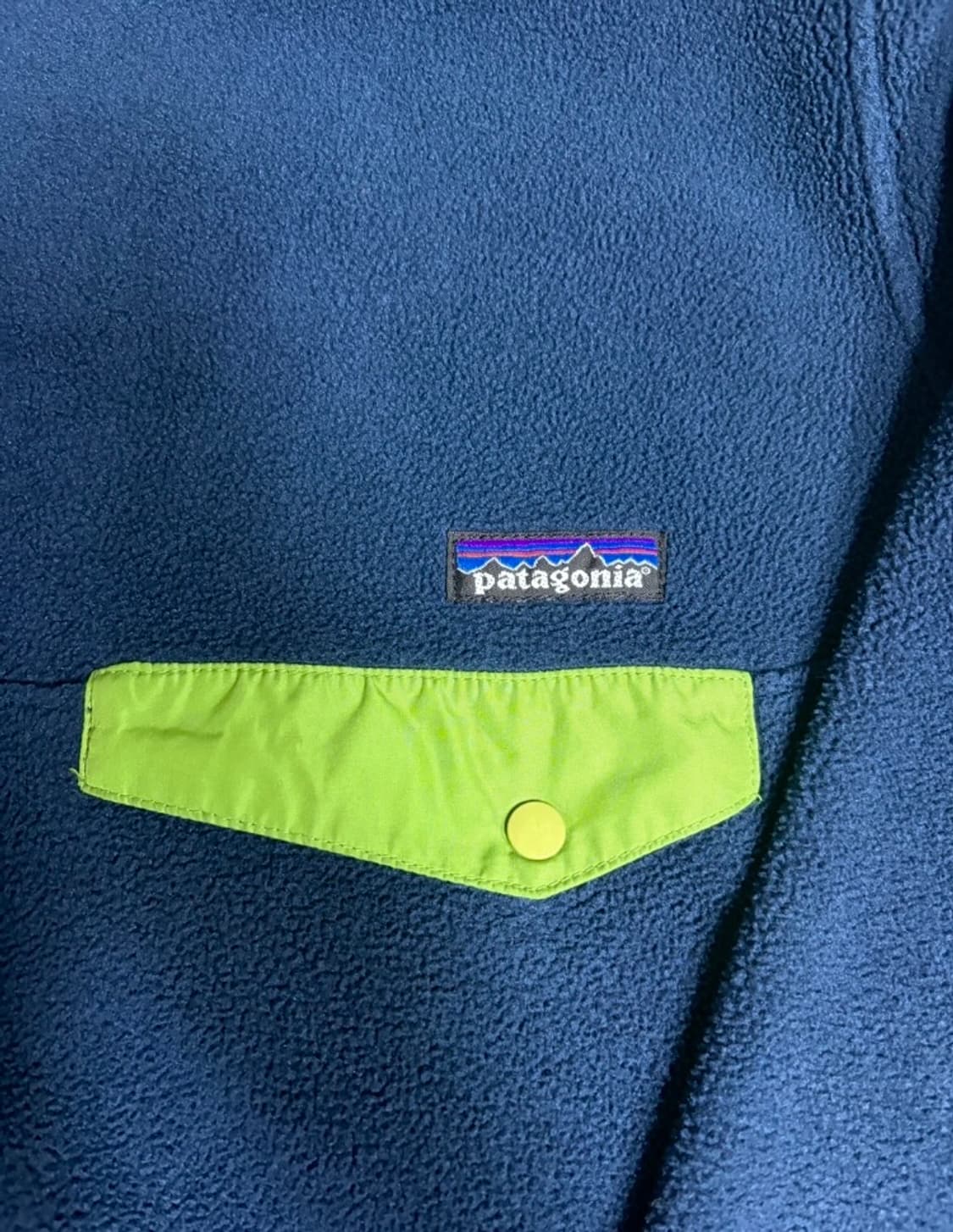파타고니아 스냅 90s 네이비, 라임 L 상품이미지3