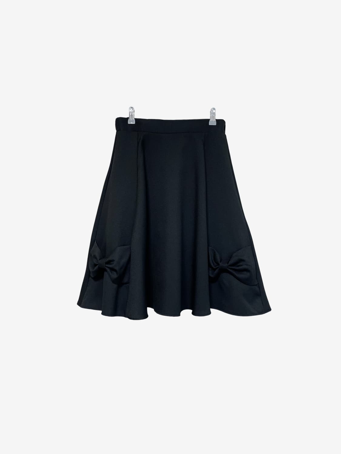 Ribbon Detail Midi Skirt - Black 상품이미지5