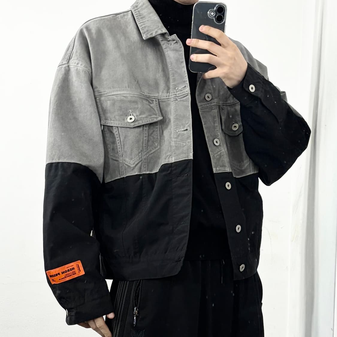 헤론 프레스톤 폴리쉘 믹스드 데님 자켓 상품이미지3