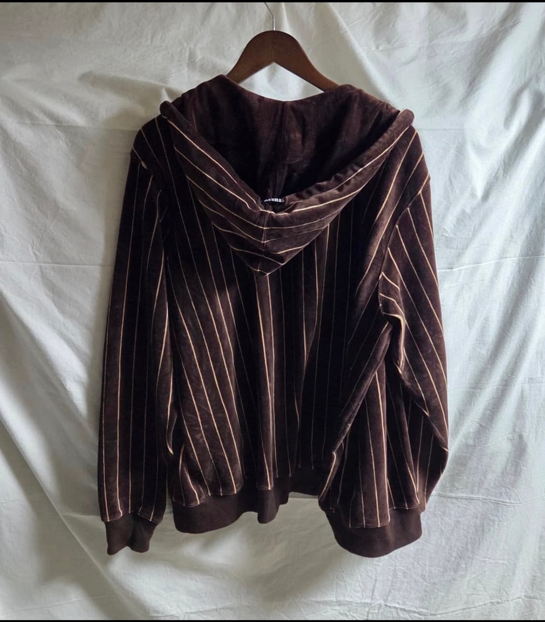 90s올드 스투시 재팬 벨루어 후드 집업 자켓M 상품이미지6