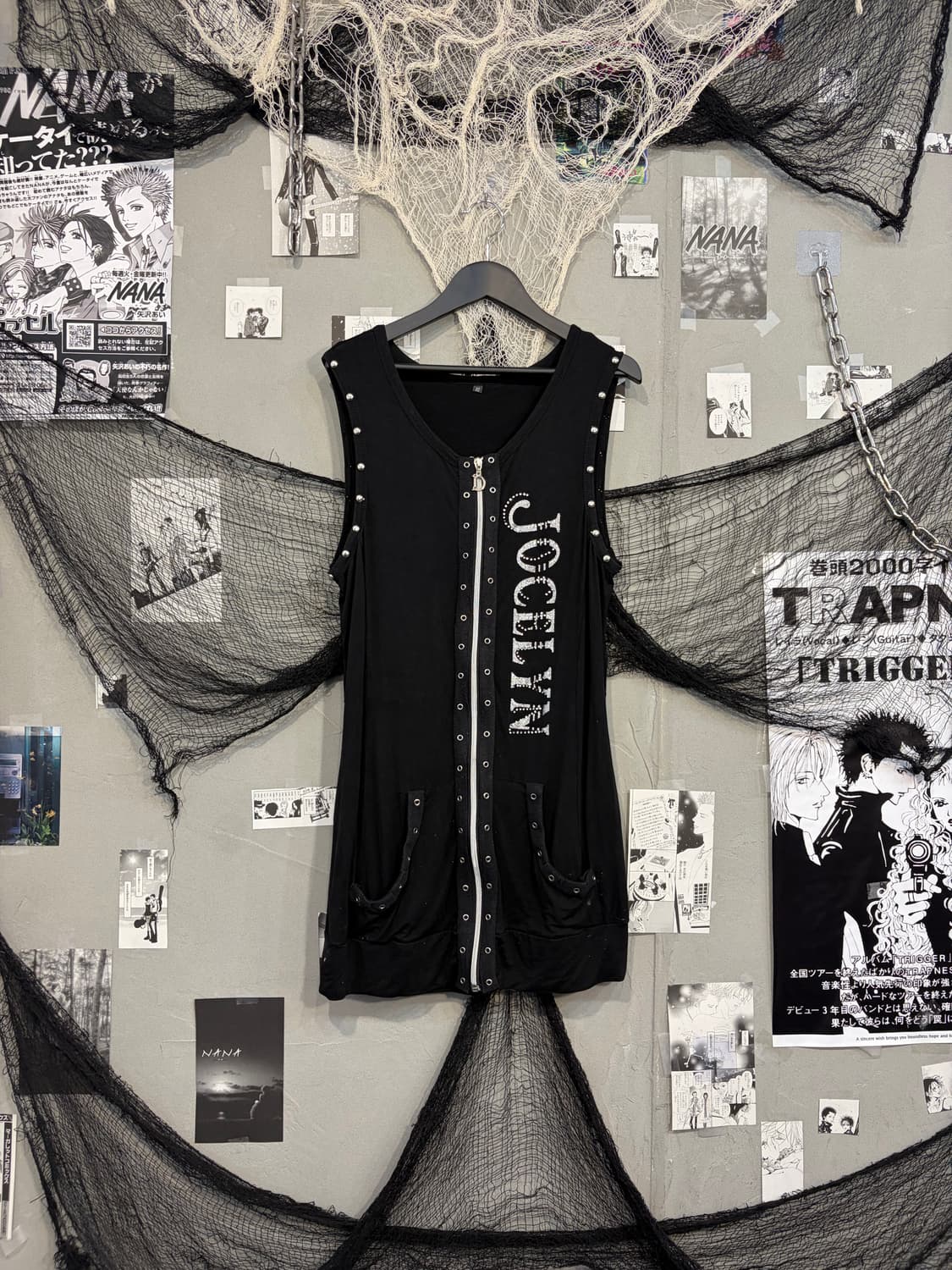 Gothic Rivet Glitter zip up one piece 상품이미지7