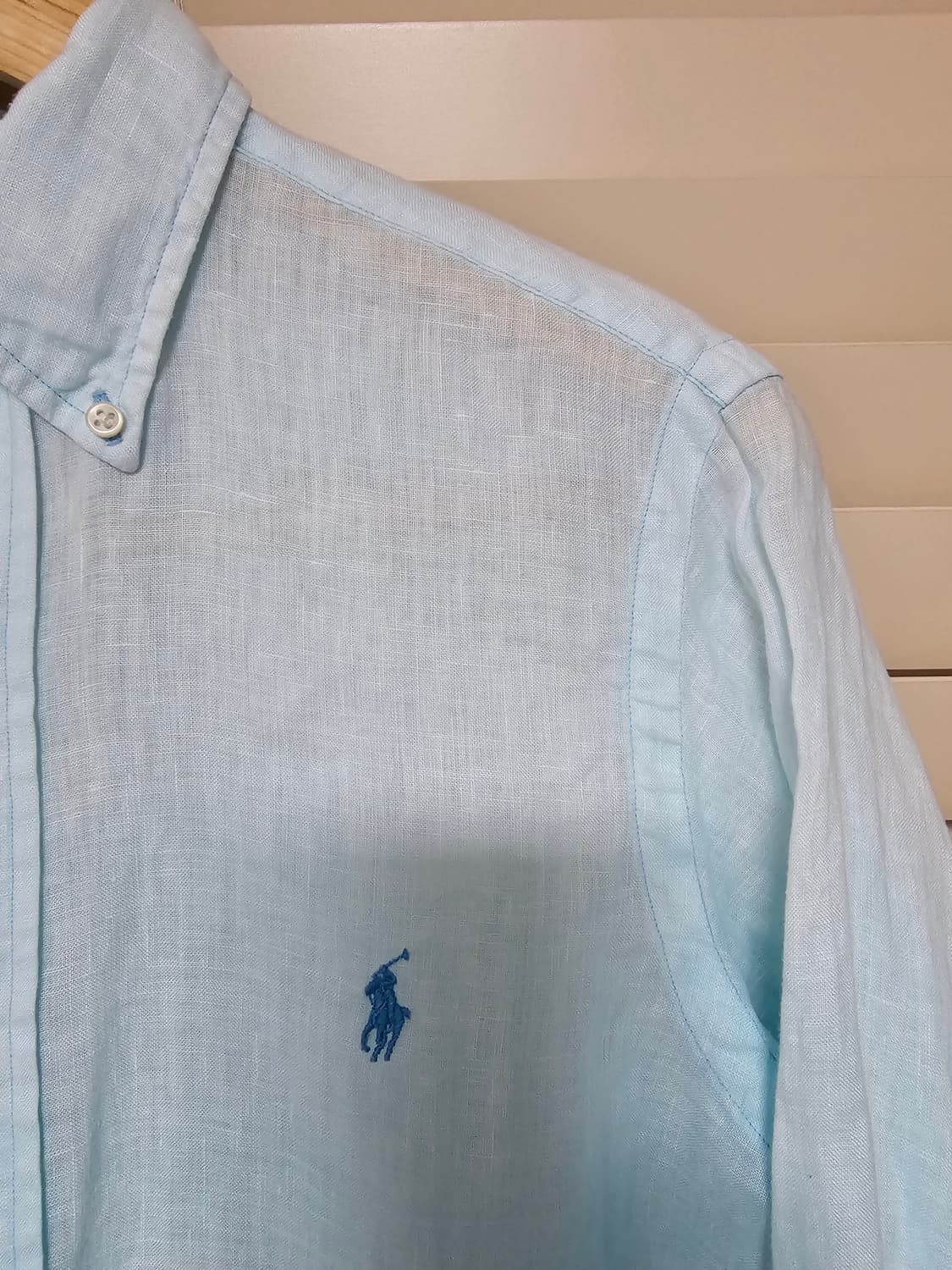 폴로 랄프로렌 린넨 셔츠 하늘색 XS(여성55~66) 상품이미지3