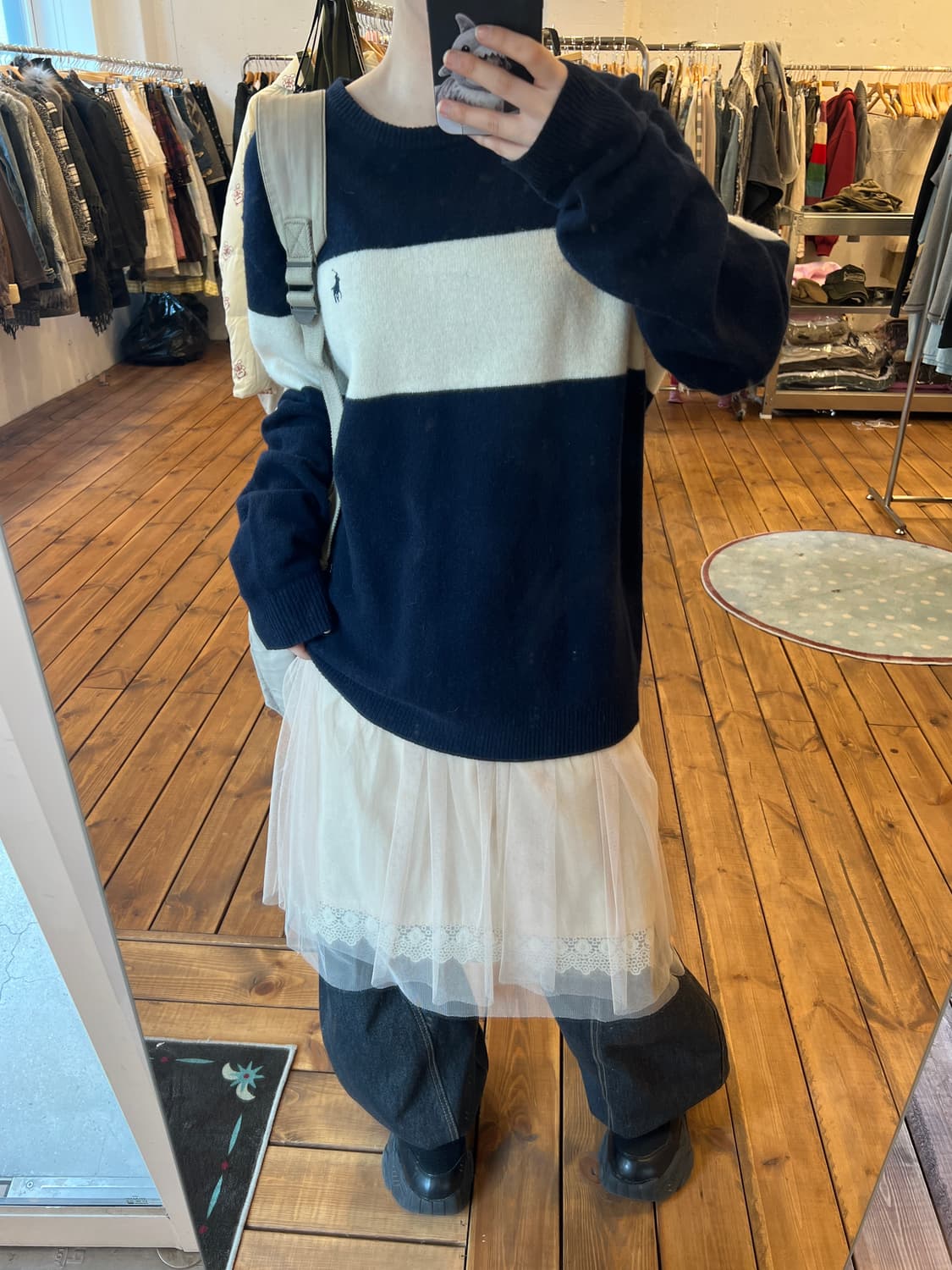 폴로 네이비 화이트 니트 상품이미지4