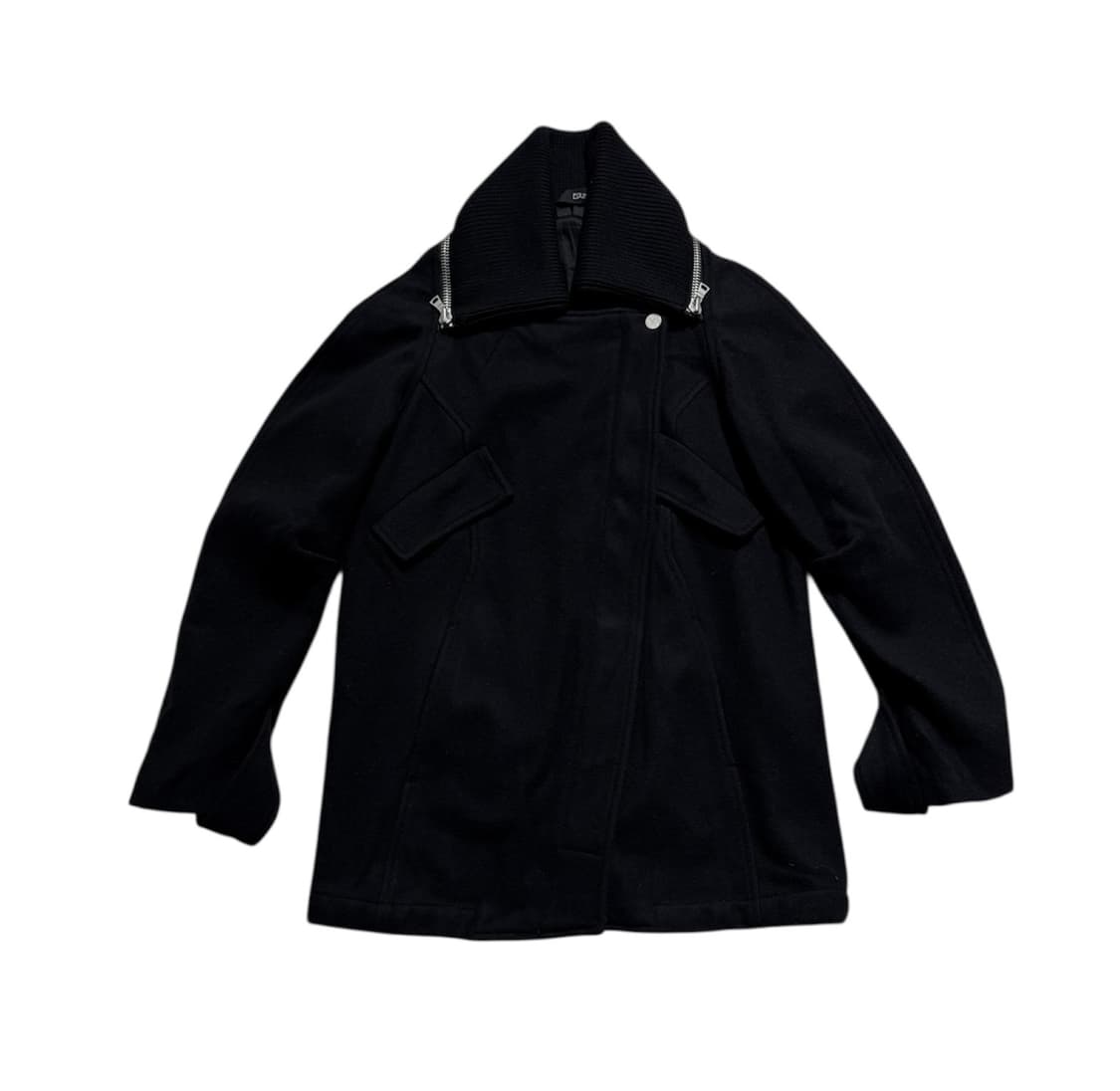 EDUN 빅 카라 지퍼 디테일 모직 자켓 상품이미지1