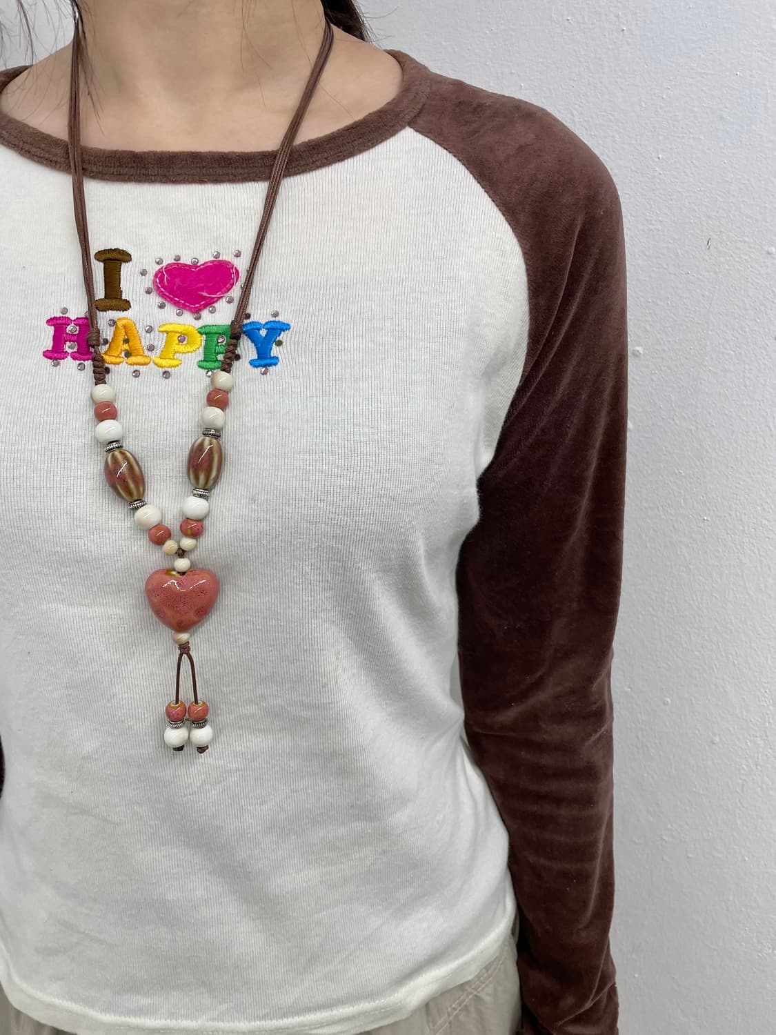 브라운 레터링 나그랑 슬리브 상품이미지2