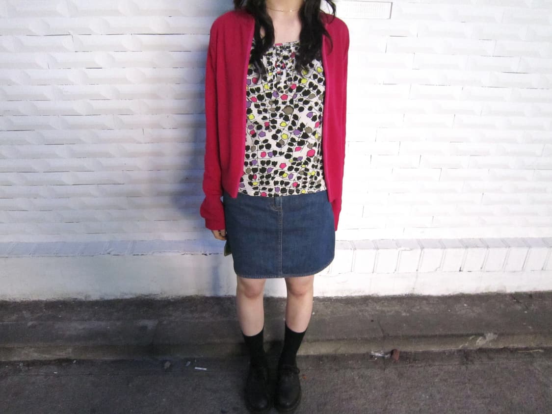 빈티지 슬리브리스 티셔츠 플로럴 프린팅 프론트 프릴 디테일 아이보리 상품이미지2