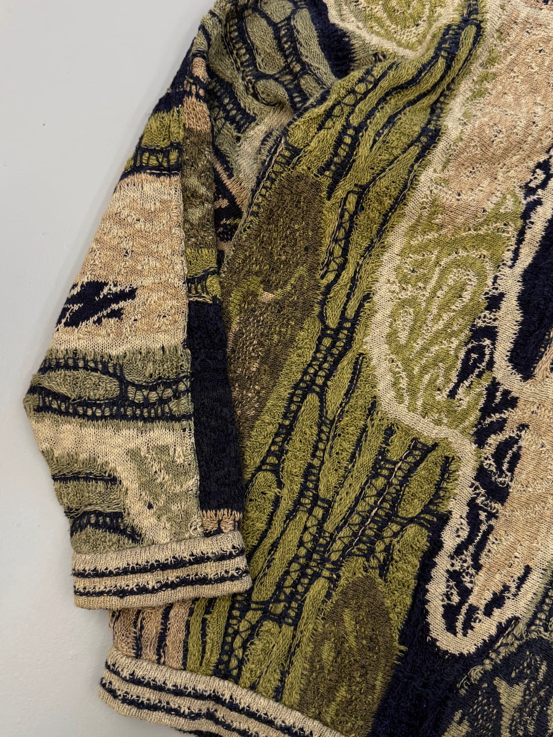 쿠지 루즈핏 케이블패턴 하프집 코튼 니트 상품이미지4