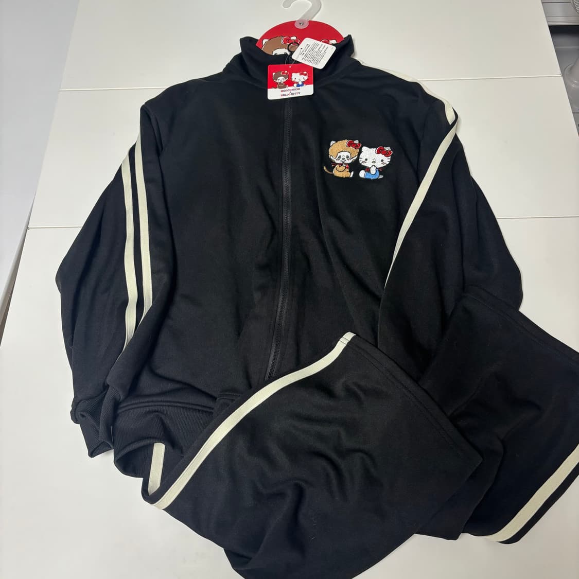 블랙 몬치치 키티 트레이닝 집업 + 바지 세트 상품이미지1