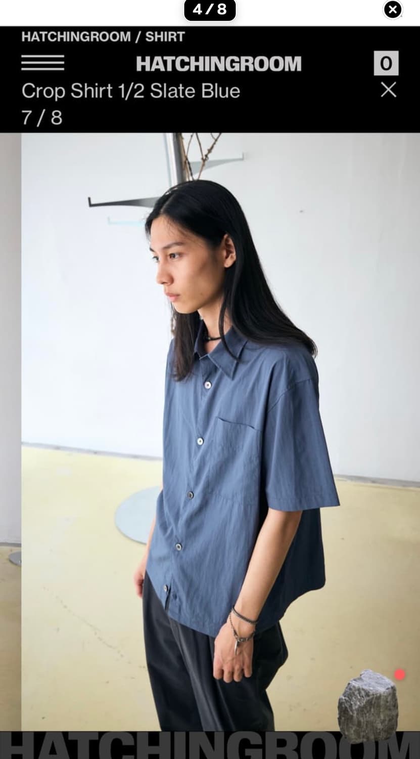 해칭룸 Crop Shirt 1/2 Slate Blue 상품이미지4