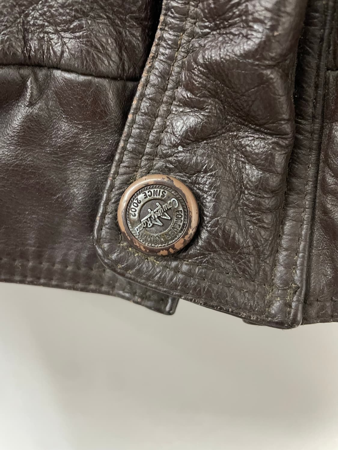 빈티지 카라 퍼 브라운 가죽 자켓 (털부착가능) H2052 상품이미지7