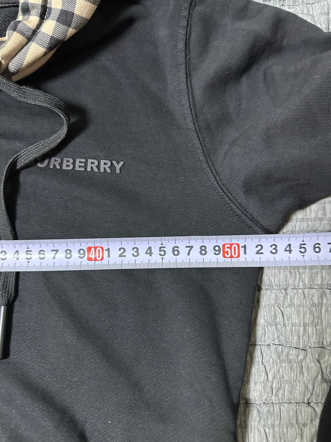 버버리 블랙 후드티 체크 포인트 상품이미지6