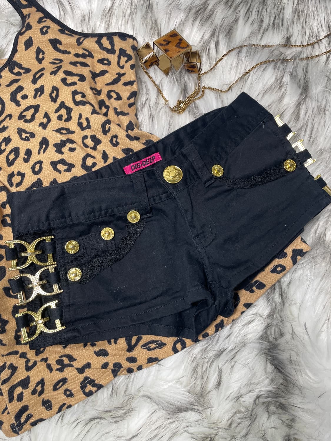 DIGDEEP 디그딥 사이드 골드링 로우라이즈 팬츠 상품이미지1