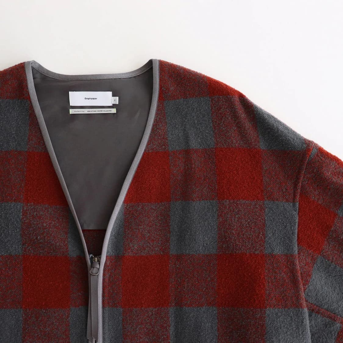 그라프페이퍼 트라이-스핀 루프 카디건 브릭 x 그레이 상품이미지2