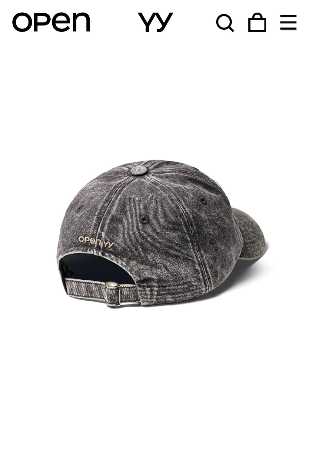 오픈와이와이 로고 피그먼트 차콜 볼캡 모자 상품이미지3