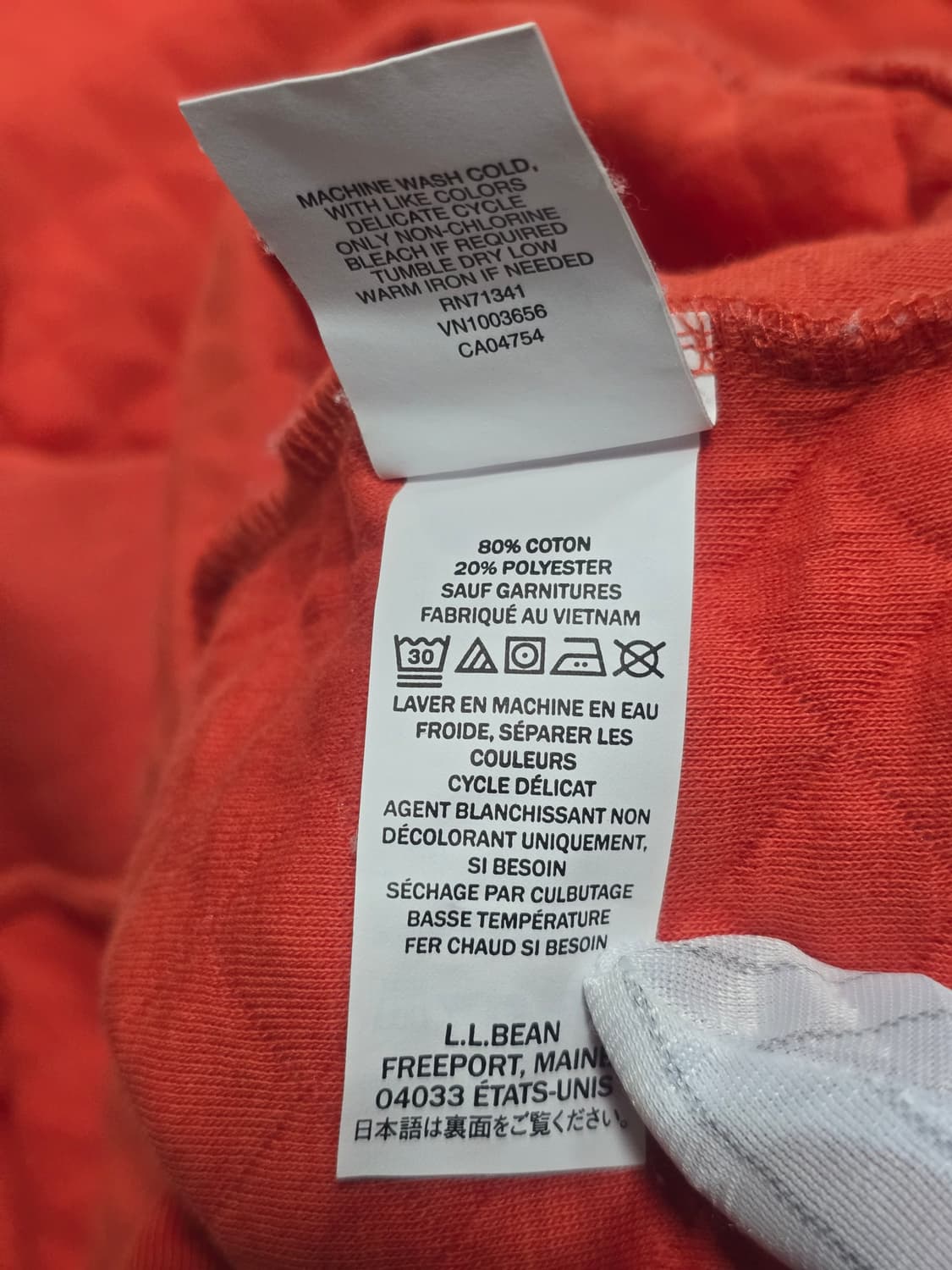 L.L.Bean 엘엘빈 퀄팅패턴 맨투맨 오렌지   상품이미지7