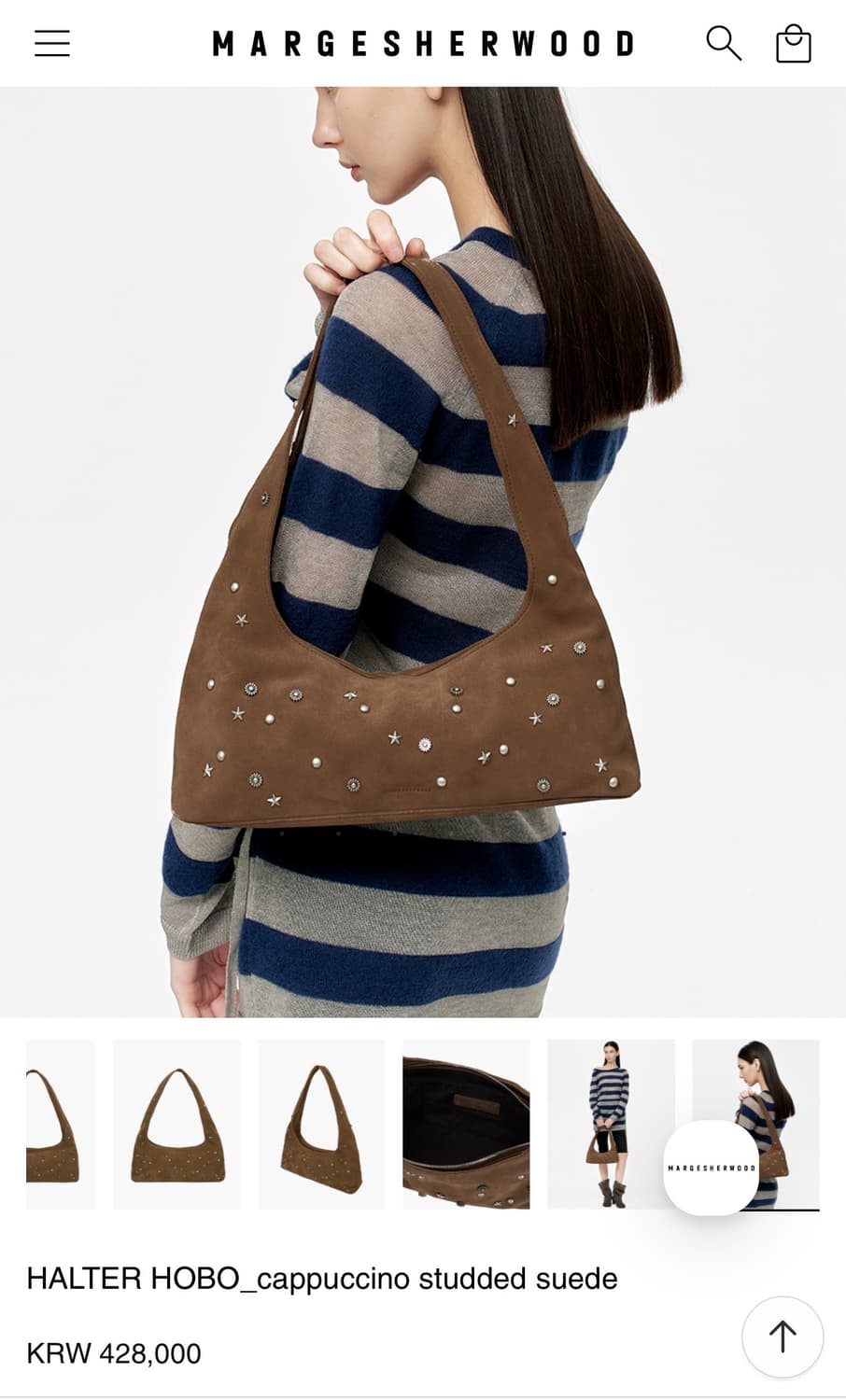 마지셔우드 HALTER HOBO_cappuccino studded sue 상품이미지2