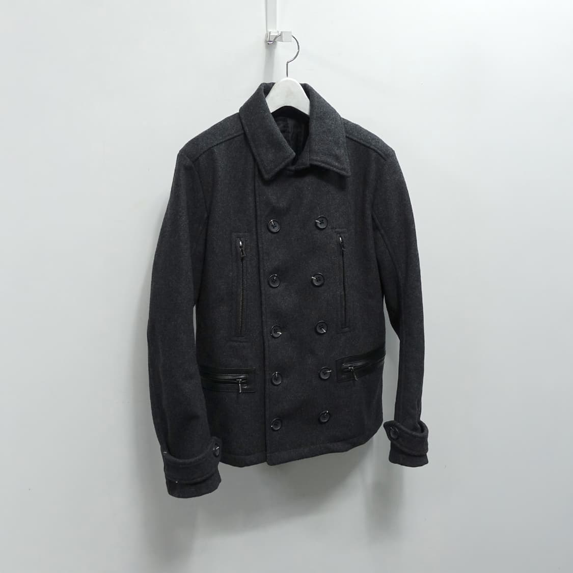 [46] SHELLAC 쉘락 더블버튼 레더 포켓 아티잔 나폴레옹자켓 상품이미지3