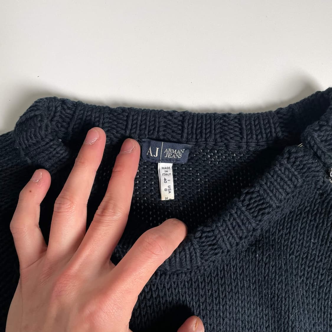 Armani jeans 후크 AJ 레터링 니트 (italy)   상품이미지7