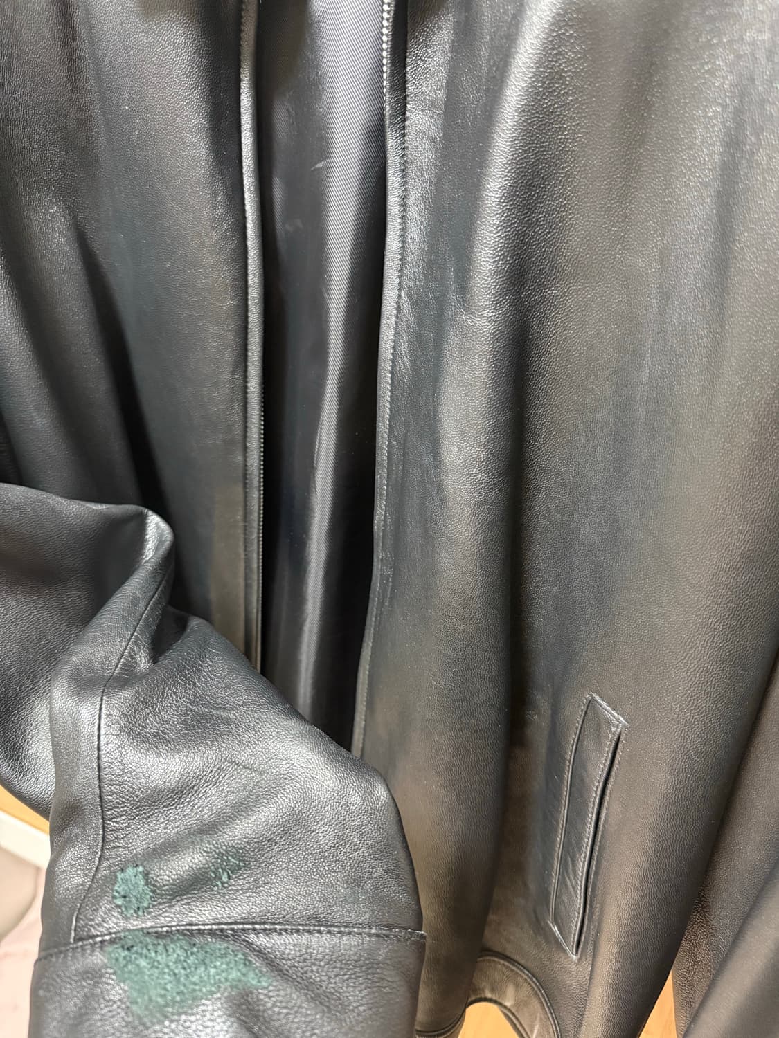 도프제이슨 오버핏 램스킨 싱글 자켓 블랙 XL 상품이미지6