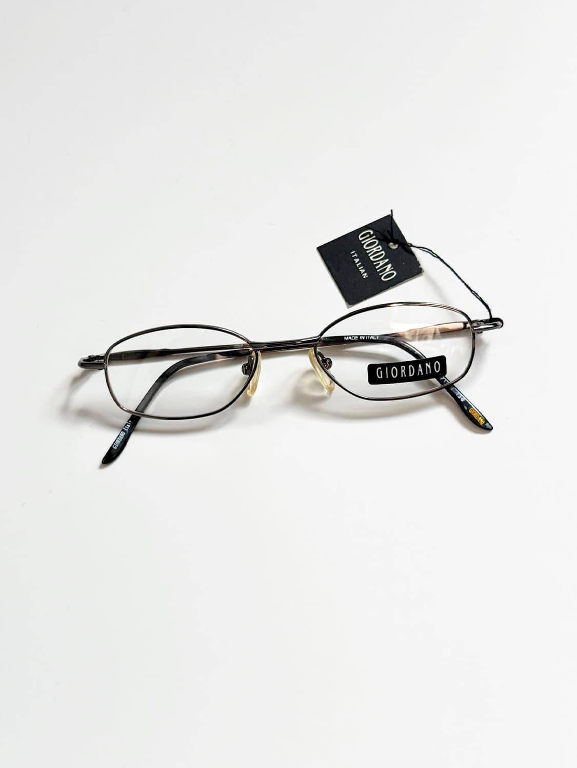 90s GIORDANO 슬림 오벌 건메탈 프레임 빈티지 안경 상품이미지1