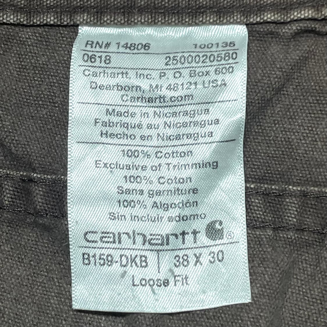 칼하트 싱글니 카펜터 디스 워크팬츠 다크브라운 dkb 38 상품이미지6