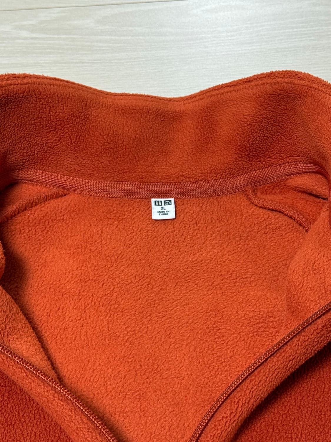 유니클로 오렌지색 후리스 집업 XL 상품이미지3