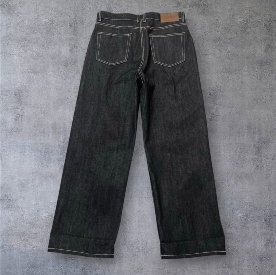 비슬로우 Beslow 흑청 스티치 포인트 셀비지 와이드 데님팬츠 32 상품이미지6