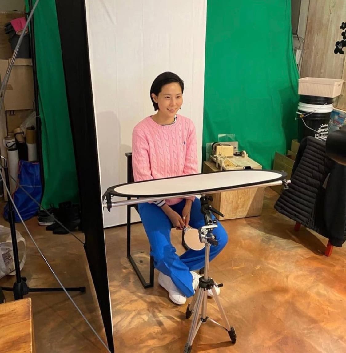 폴로 케이블니트 핑크 L 상품이미지2