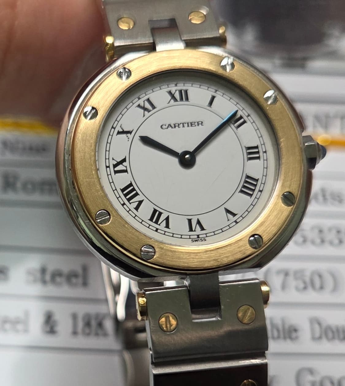 까르띠에 산토스 화이트로만 18k콤비 쿼츠 여성용 브레이슬릿 ver. ( 상품이미지2