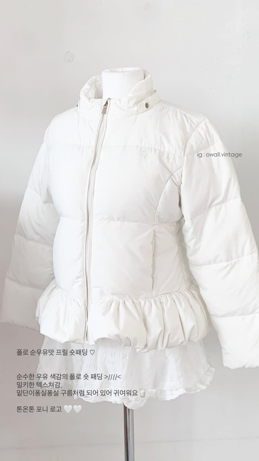 폴로 순우유맛 구름프릴 패딩 상품이미지1