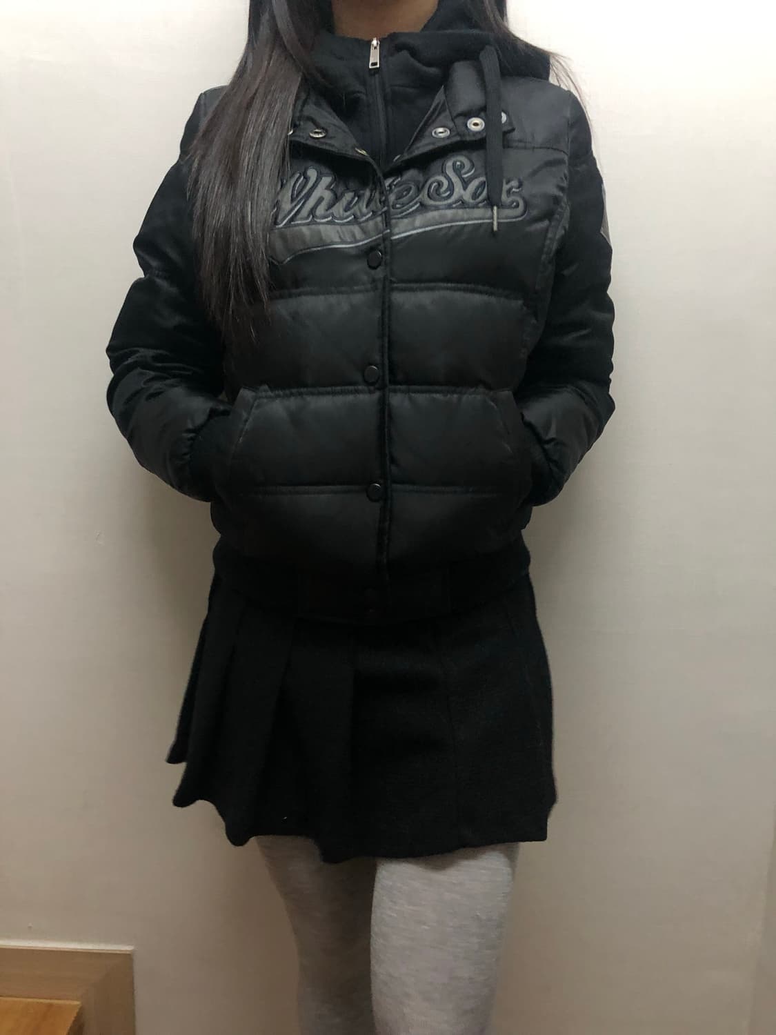 빈티지 mlb 블랙 펑크 후드 점퍼 상품이미지3