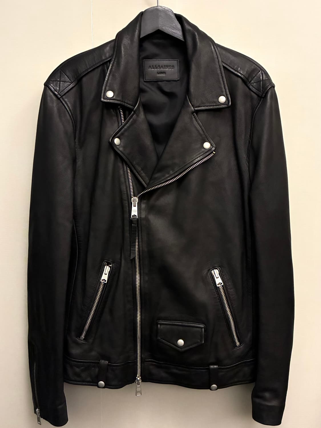 (L/103)ALLSAINTS 올세인츠 밀로 램스울 레더 라이더자켓 상품이미지1