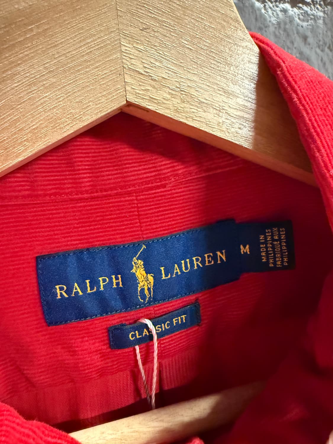 M 폴로 랄프로렌 POLO 클래식핏 코듀로이 버튼다운 셔츠 레드 상품이미지5