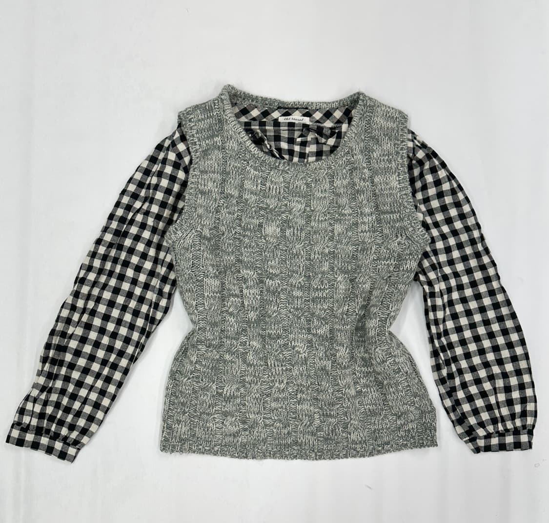 🐾하구미의 그런지 체크 코디세트 🐾 레이어드 무채색 러블리 상품이미지4