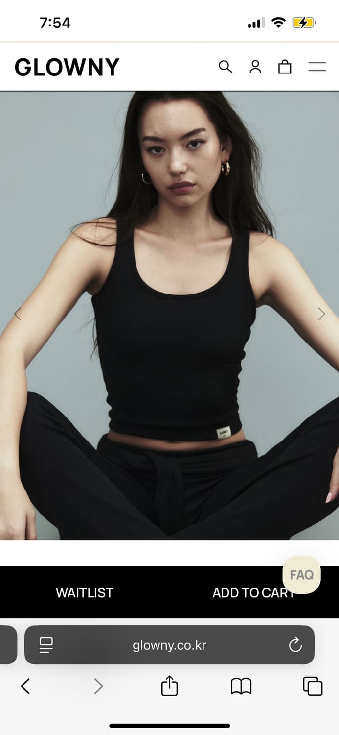 글로니 G classic rib tank black 탱크탑 나시 블랙 상품이미지1