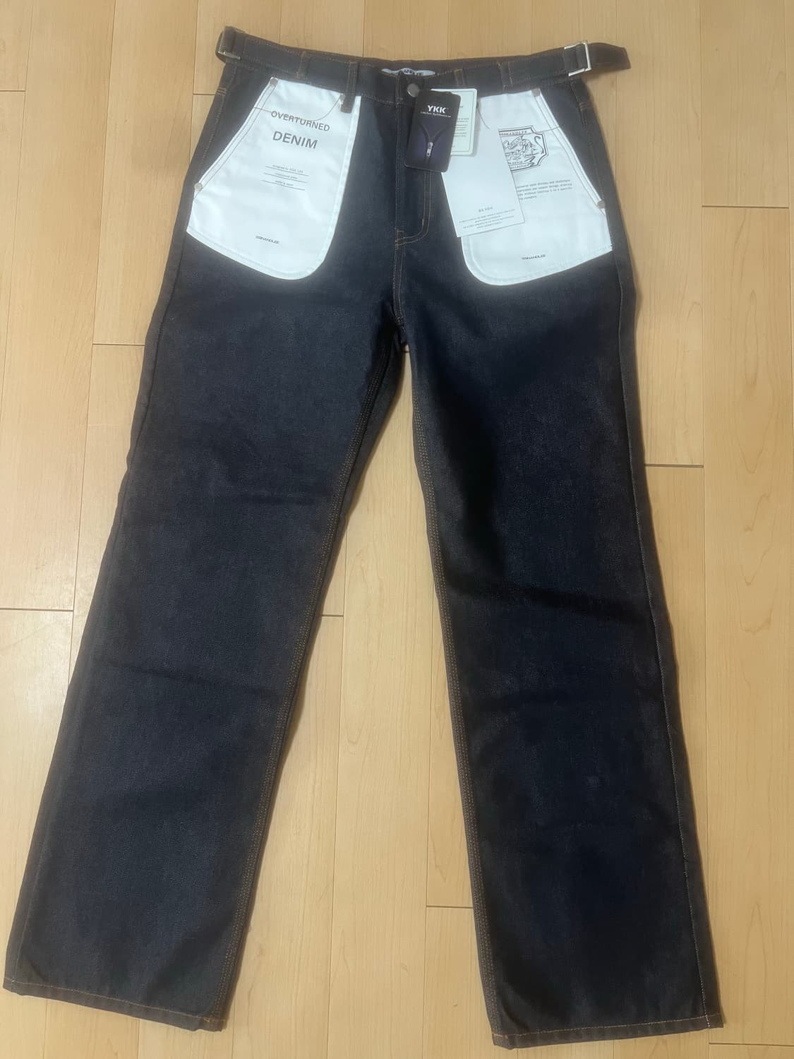 신앤리 오버턴드 포켓 생지 데님 팬츠 인디고 상품이미지3