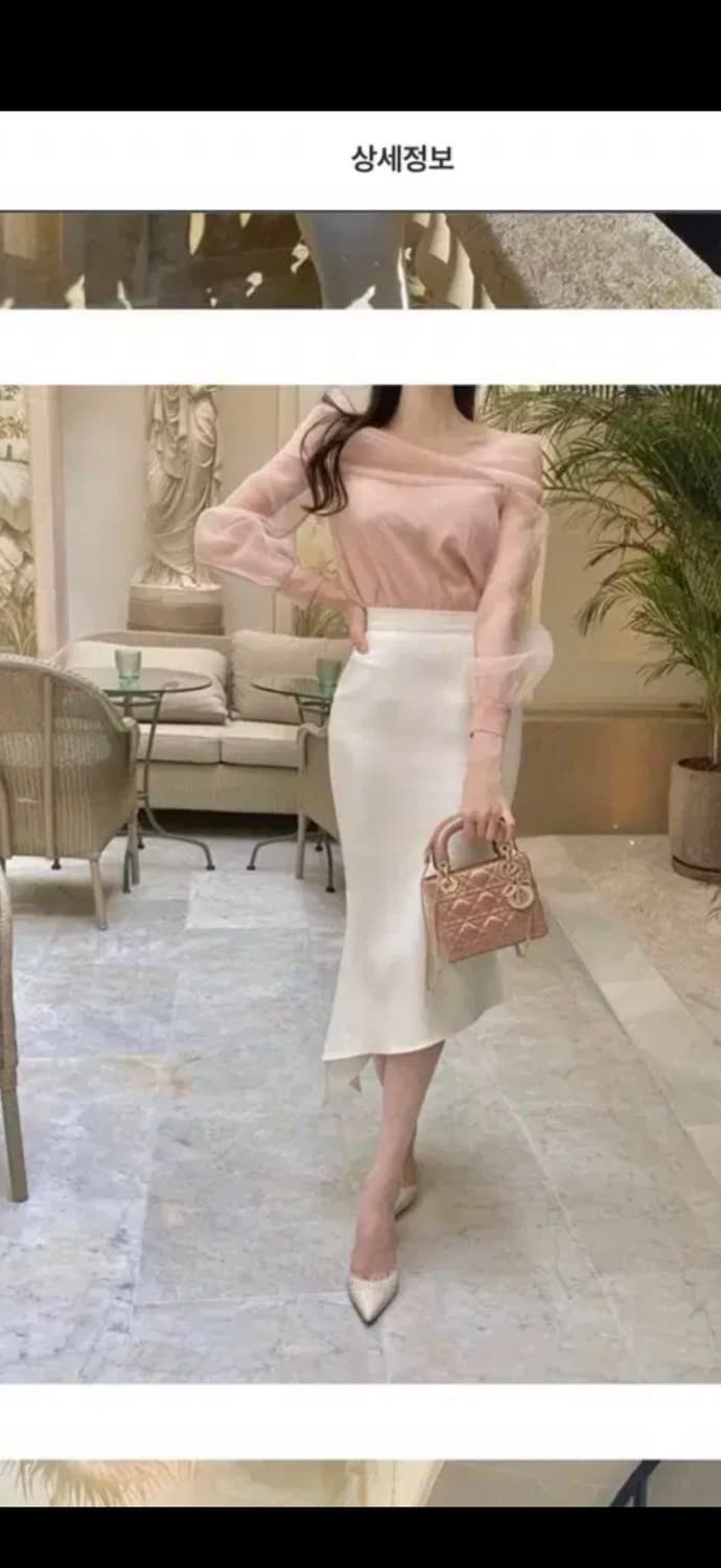 라벨르블랑 화이트 오블리크 스커트 머메이드미디스커트 상품이미지1