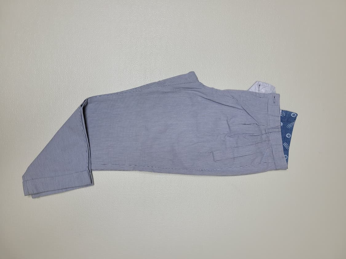 캘번 KELBURN 남자 롤업 스트라이프 면바지 82 스카이블루 상품이미지2