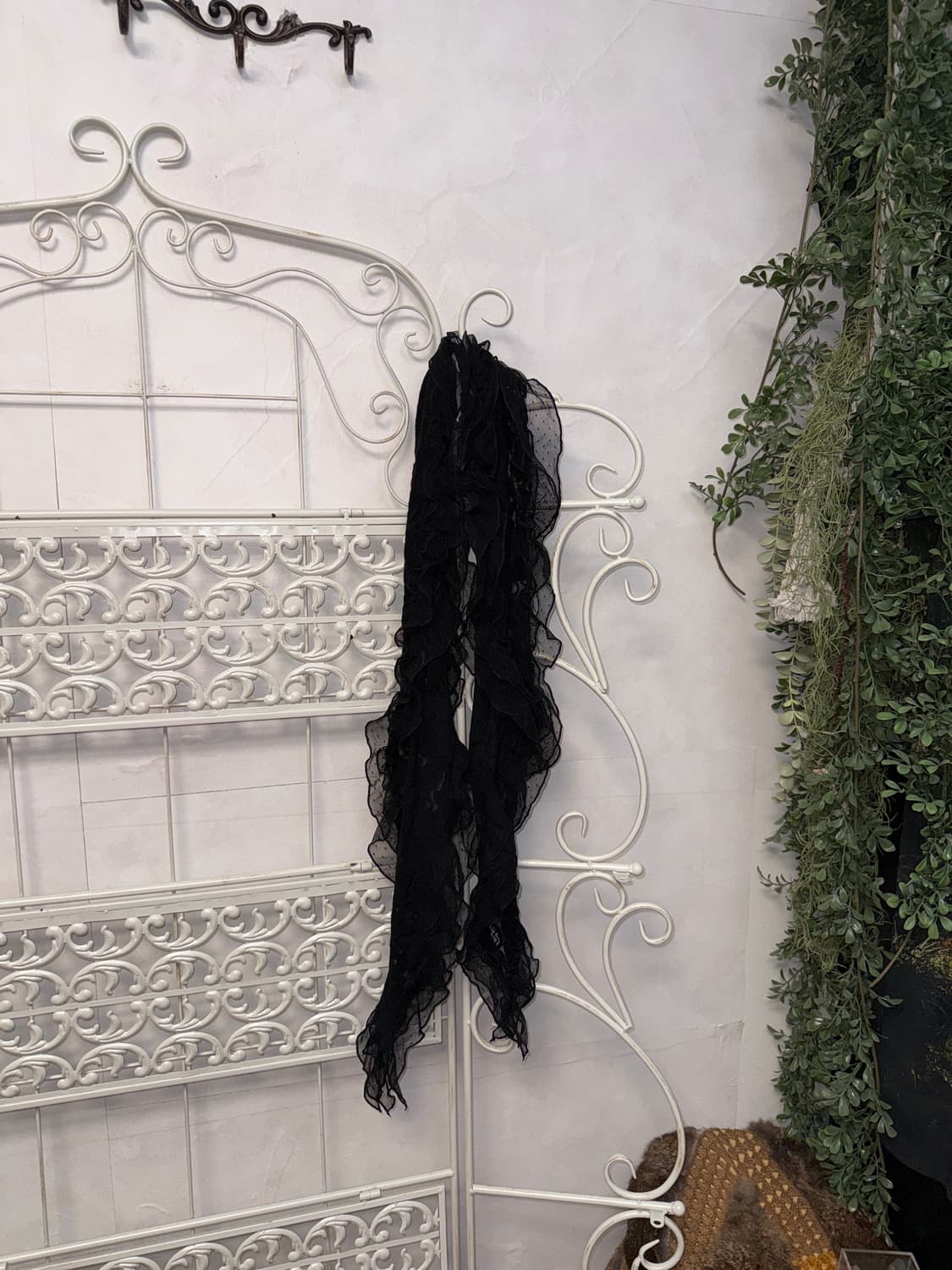 Black floral dot lace scarf 상품이미지4