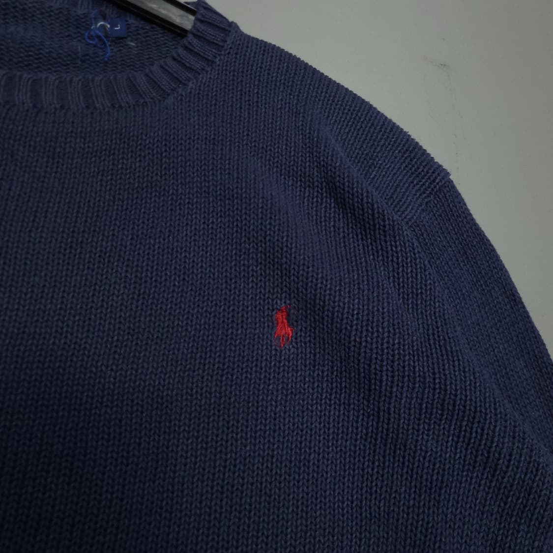 폴로 랄프로렌 코튼 니트 네이비L 상품이미지3
