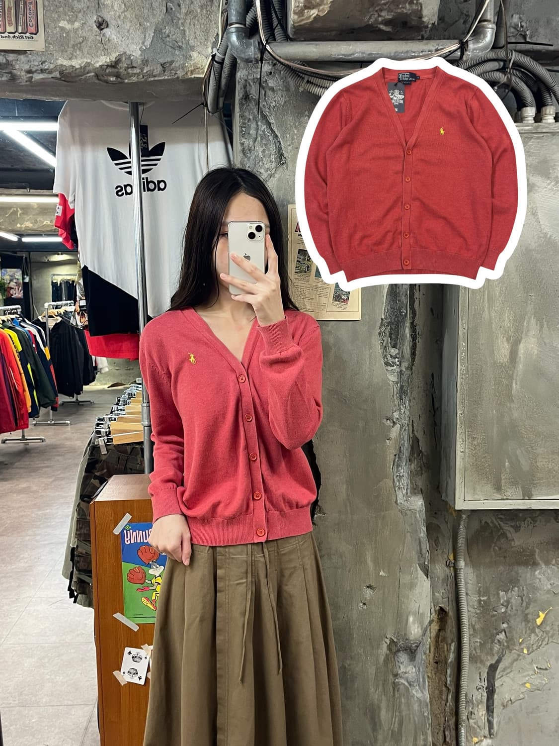 폴로 랄프로렌 가디건 핑크 S #csz1365 상품이미지1