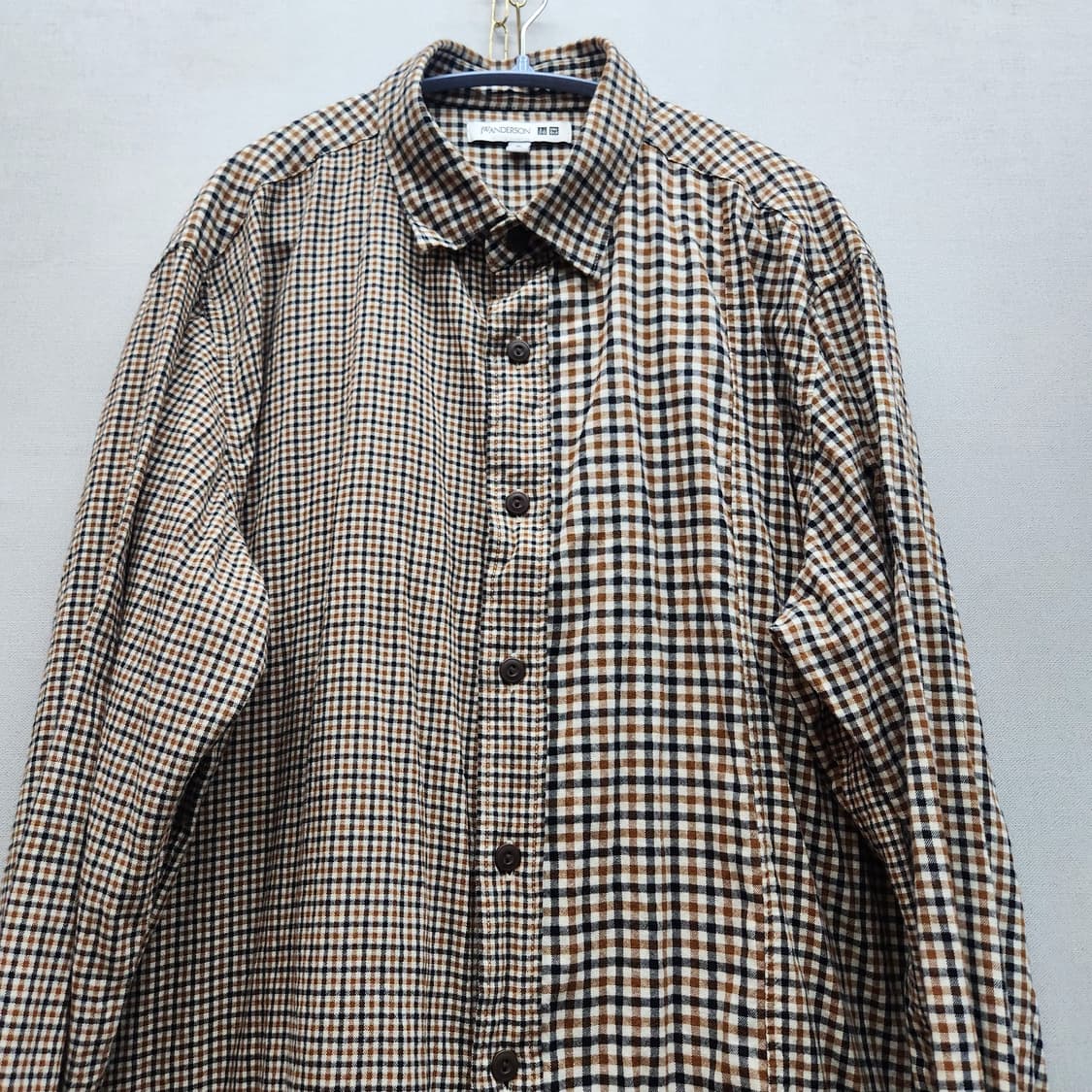 유니클로xJW앤더슨 로고 체크패턴 셔츠 XL(XL) 상품이미지2