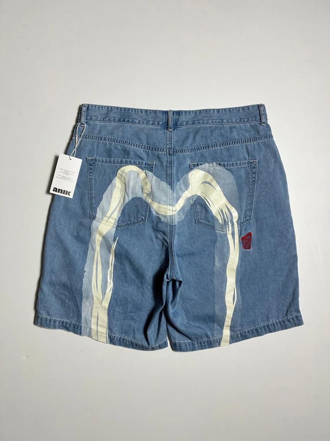 에비수 EVISU 23SS 페인팅 로고 빅힐스 데님 반바지 R2323 상품이미지1