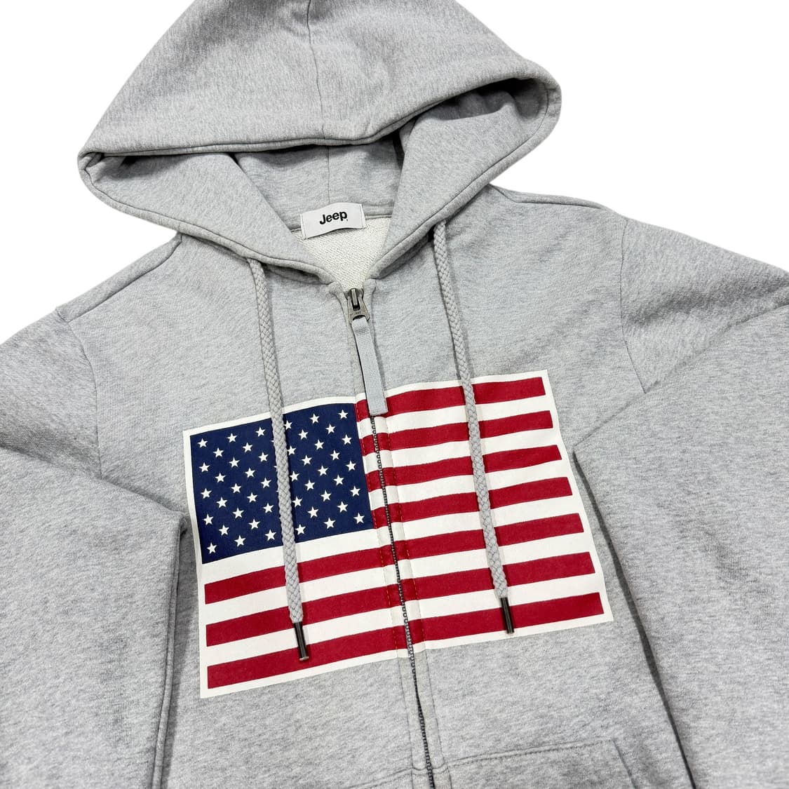 지프 빈티지 성조기 Y2K 후드집업 자켓 그레이 S 상품이미지2