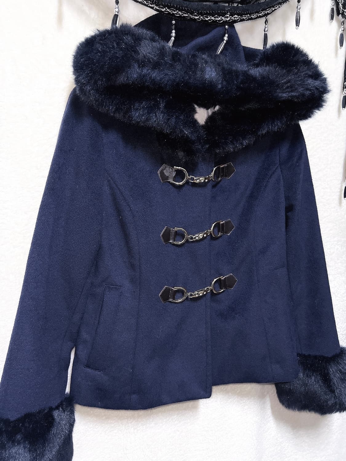 세실맥비 퍼후드 떡볶이코트 큐빅 로맨틱갸루 로걀 오네 핀터 자켓 금장 상품이미지2