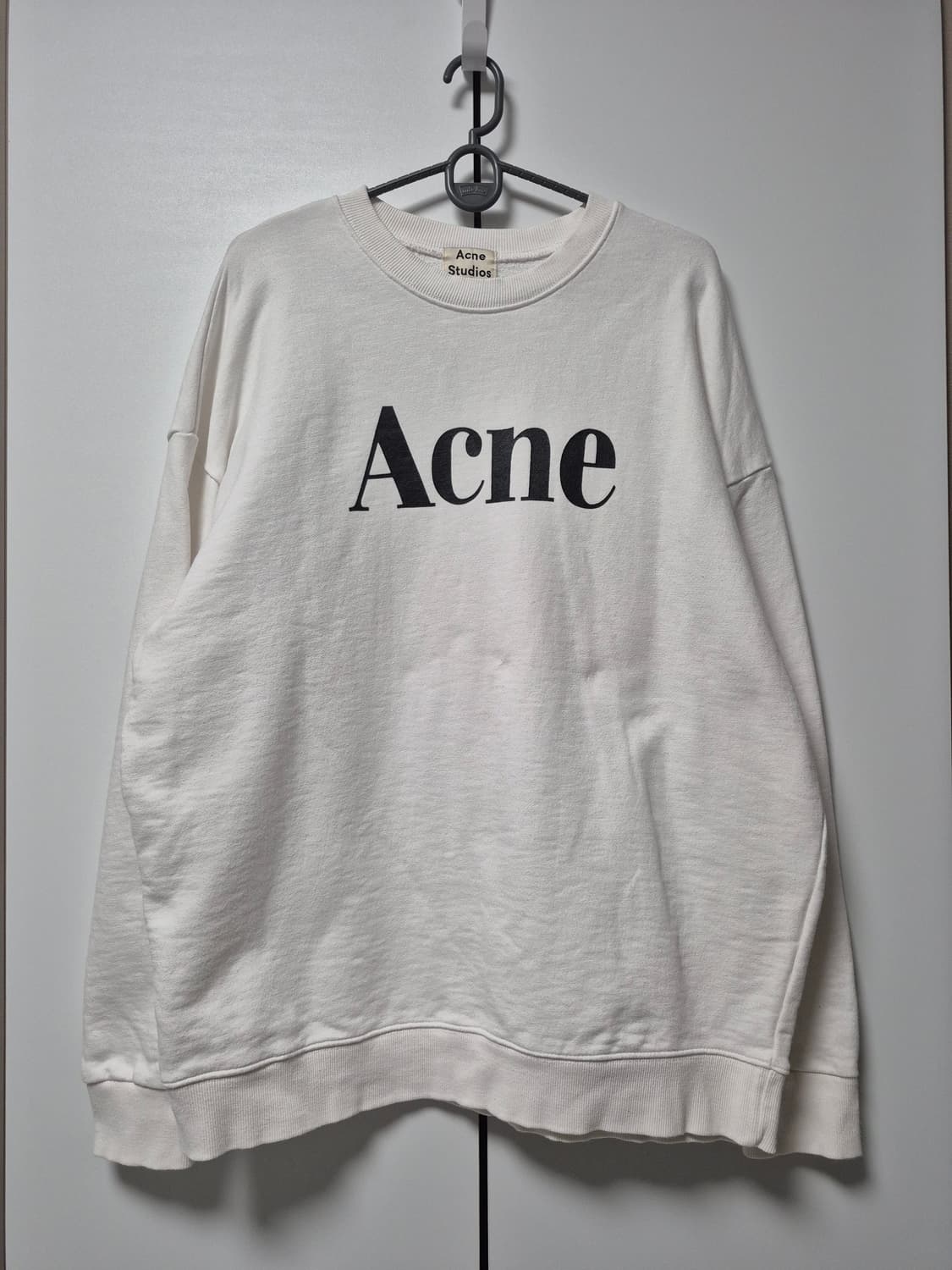 아크네 스튜디오 Acne 로고 맨투맨 화이트 남녀공용M사이즈 상품이미지1