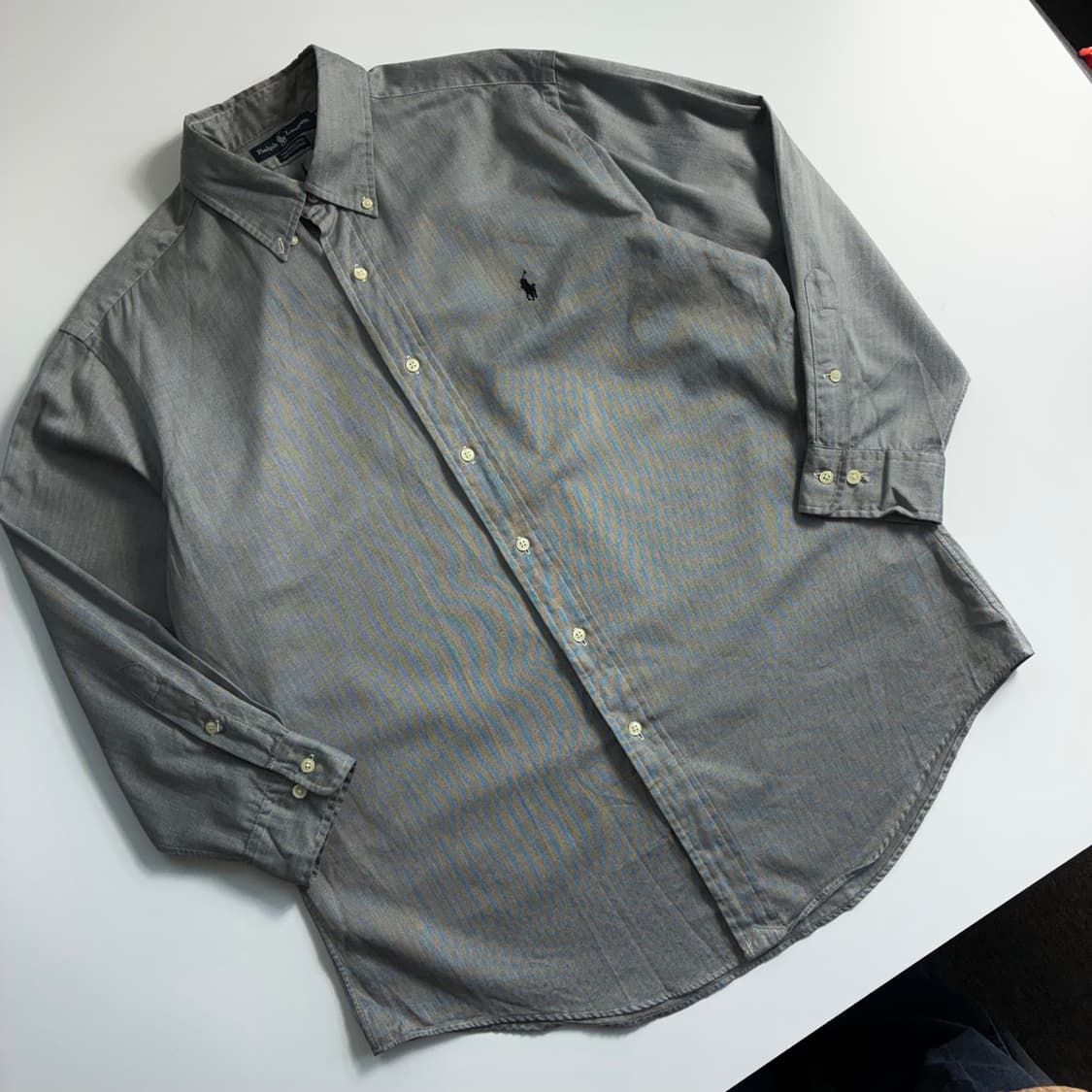 Polo  폴로 랄프로렌 자수 코튼 그레이 솔리드 셔츠  상품이미지2