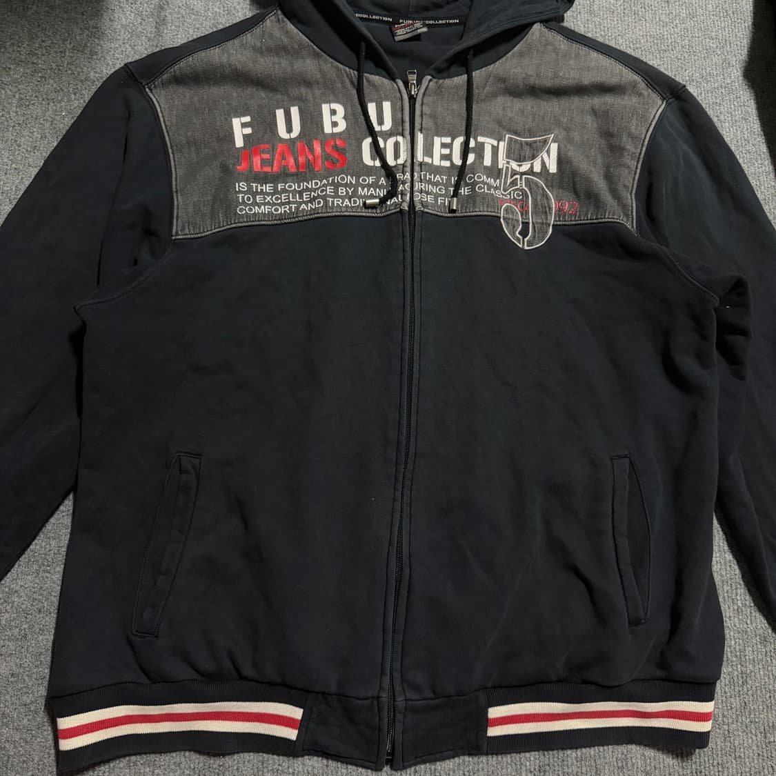 후부 올드스쿨 네이비 후드집업 2xl 상품이미지2