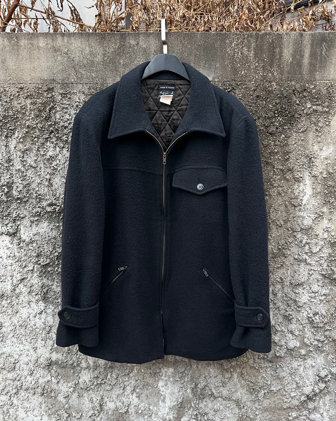 [XL] 90s 아네스베 옴므 울 하프 코트 상품이미지3