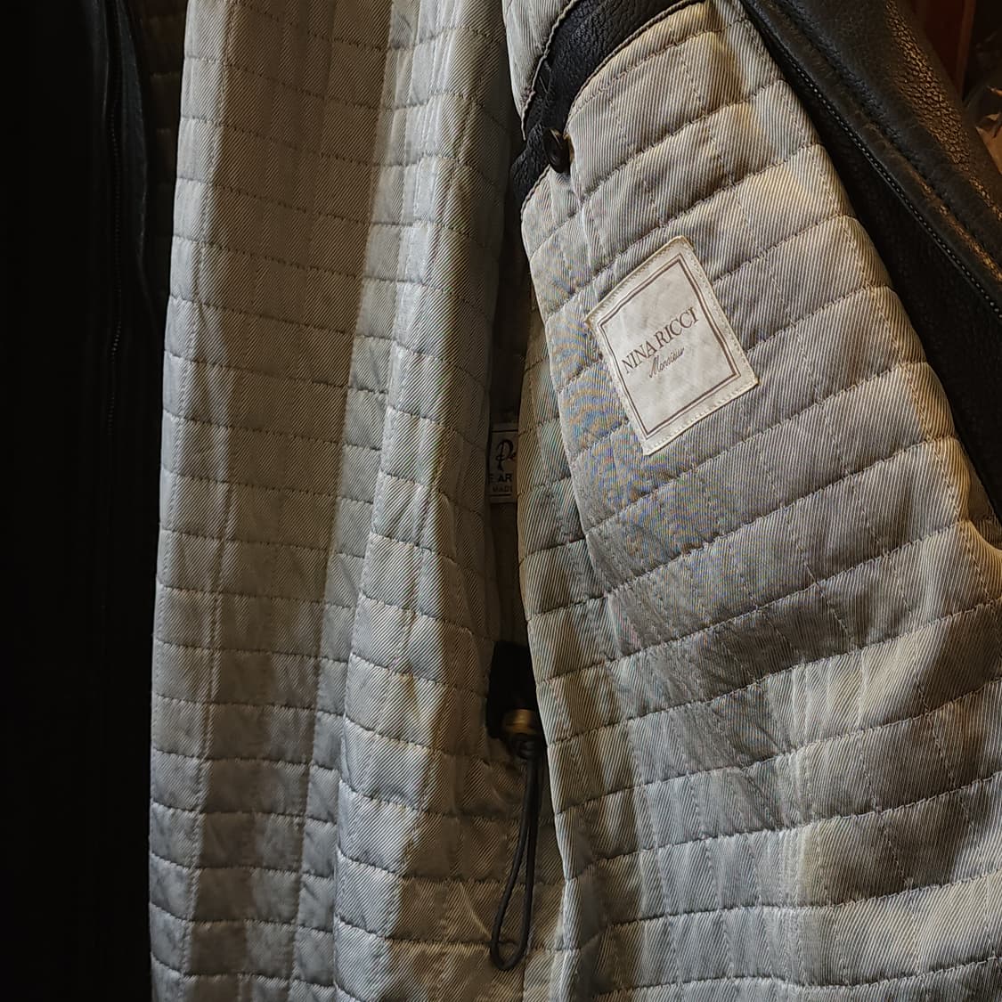 90s 니나리치 레더 카코트 니티드 디테일 프렌치 코트 사파리 가죽 50 상품이미지10